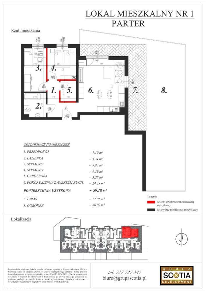 Mieszkanie od dewelopera - Enklawa ul. Kościuszki. Mieszkanie nr 1 - Pełny obrazek: 2/5