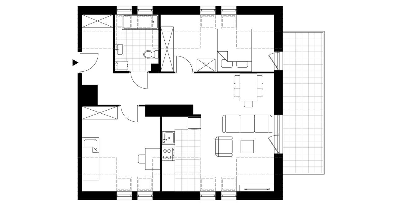 3-pokojowe mieszkanie 53m2 + balkon - Pełny obrazek: 3/8