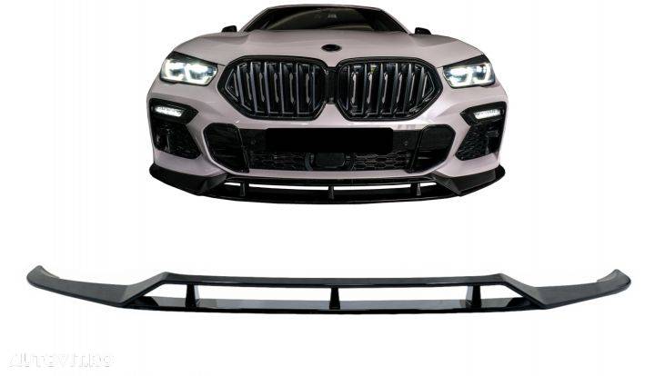 Prelungire Bara Fata compatibil cu BMW X6 G06 X6M (2019-up) Negru Luc - 1