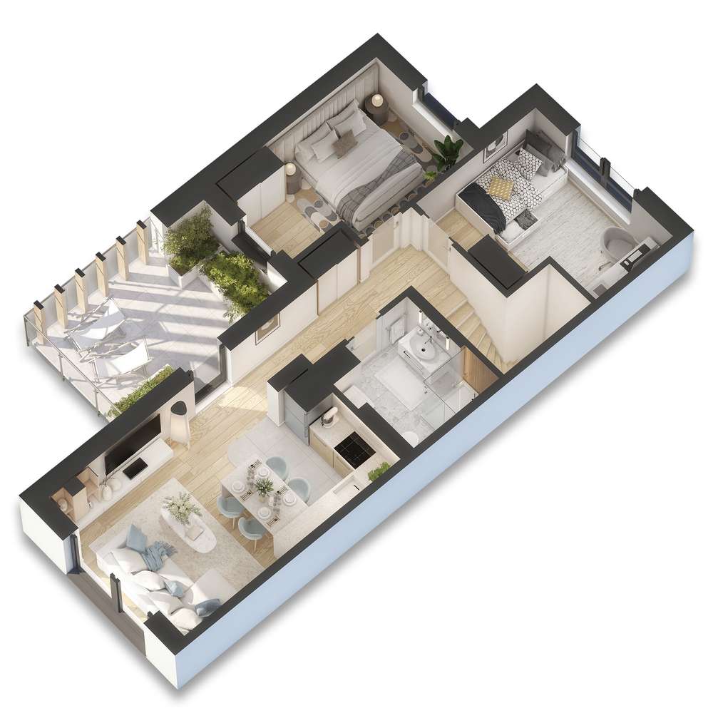 NOWA INWESTYCJA! 3 pokoje z unikatowym dużym tarasem! BEZCZYNSZOWE - Pełny obrazek: 5/7