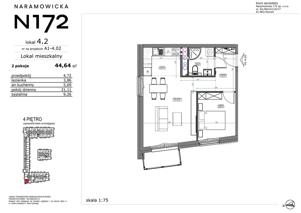 2-pokojowe mieszkanie 44m2 + balkon Bezpośrednio - Pełny obrazek: 2/9