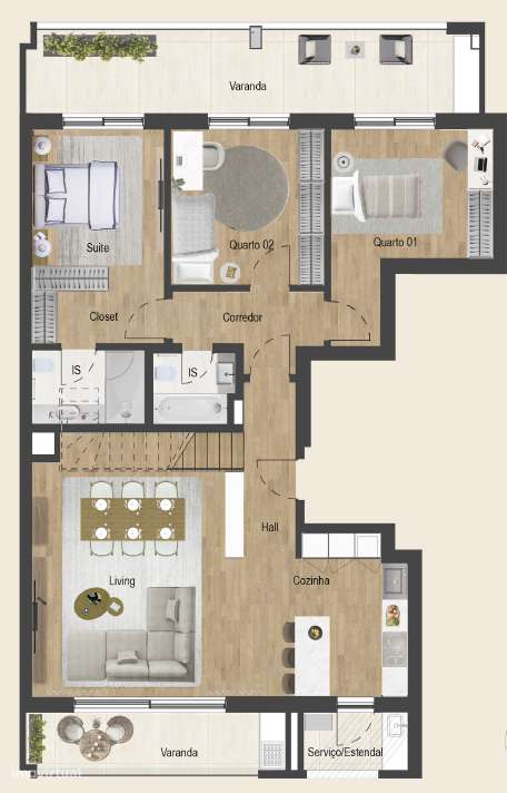 Excelente Apartamento T3 Duplex com amplo terraço-12