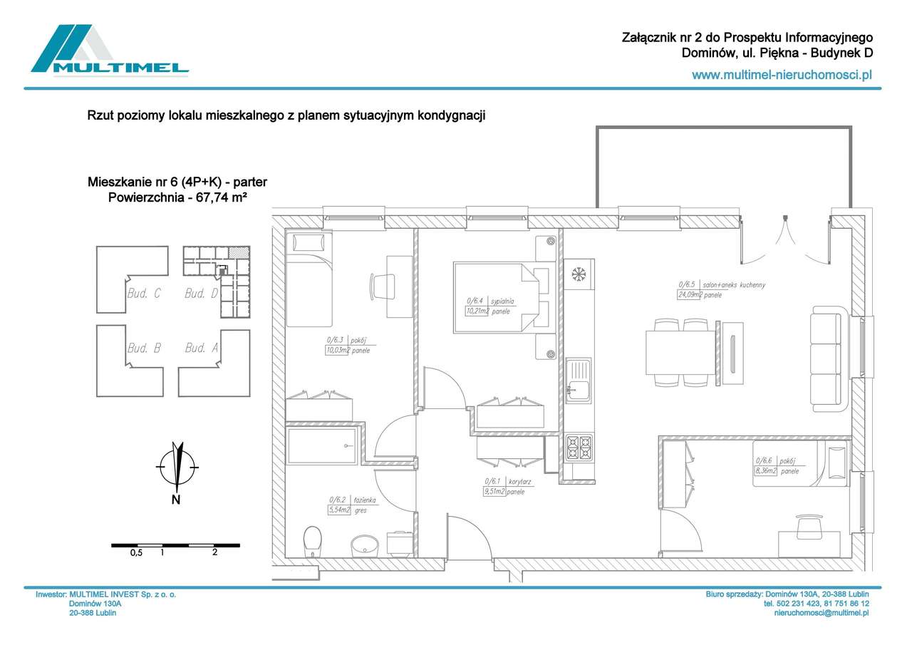 4-pokojowe mieszkanie 67m2 Bezpośrednio - Pełny obrazek: 2/7