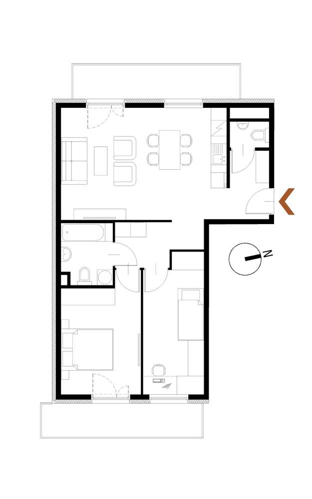 Gdyńska- 3-pok. mieszkanie z miejscem post. Gratis - Pełny obrazek: 2/12