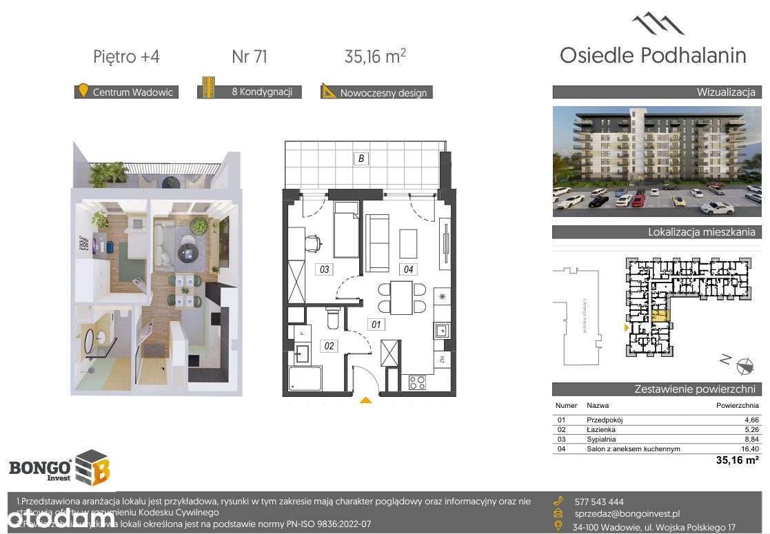 WADOWICE- NOWE PRZESTRONNE dwupokojowe mieszkanie-12