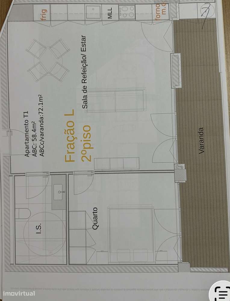 T1 novo com varanda, garagem e ar condicionado - Grande imagem: 4/9