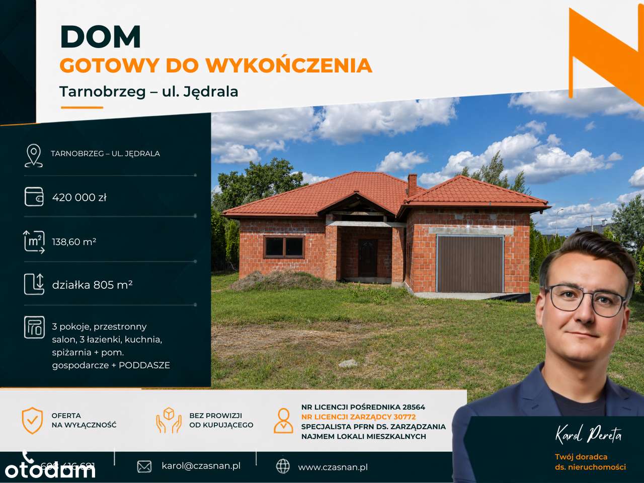 Dom gotowy do wykończenia - ul. Walentego Jędrala