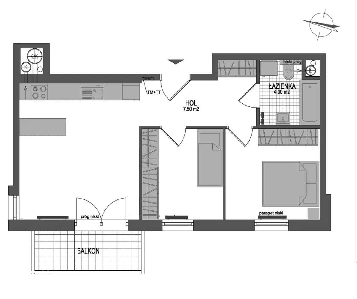 3-pok.| 52 m²| 15piętro|garaż|Spektrum Przymorze|od zaraz|bez prowizji