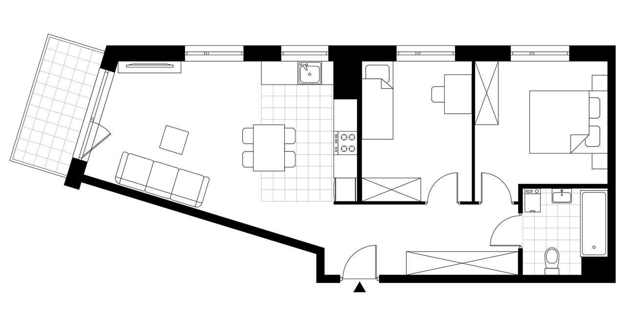 3-pokojowe mieszkanie 59m2 + balkon - Pełny obrazek: 3/8