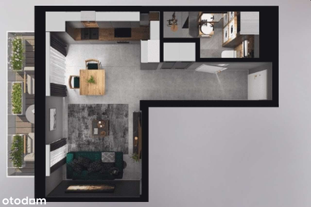 E44 -  1 pokojowe mieszkanie z zakończonym terminem budowy + balkon