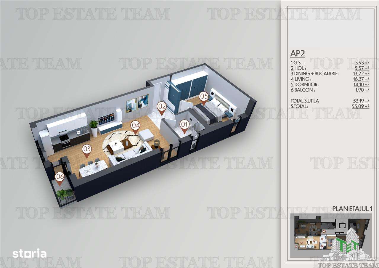 Apartament 2 camere bloc nou, adiacent metrou Obor