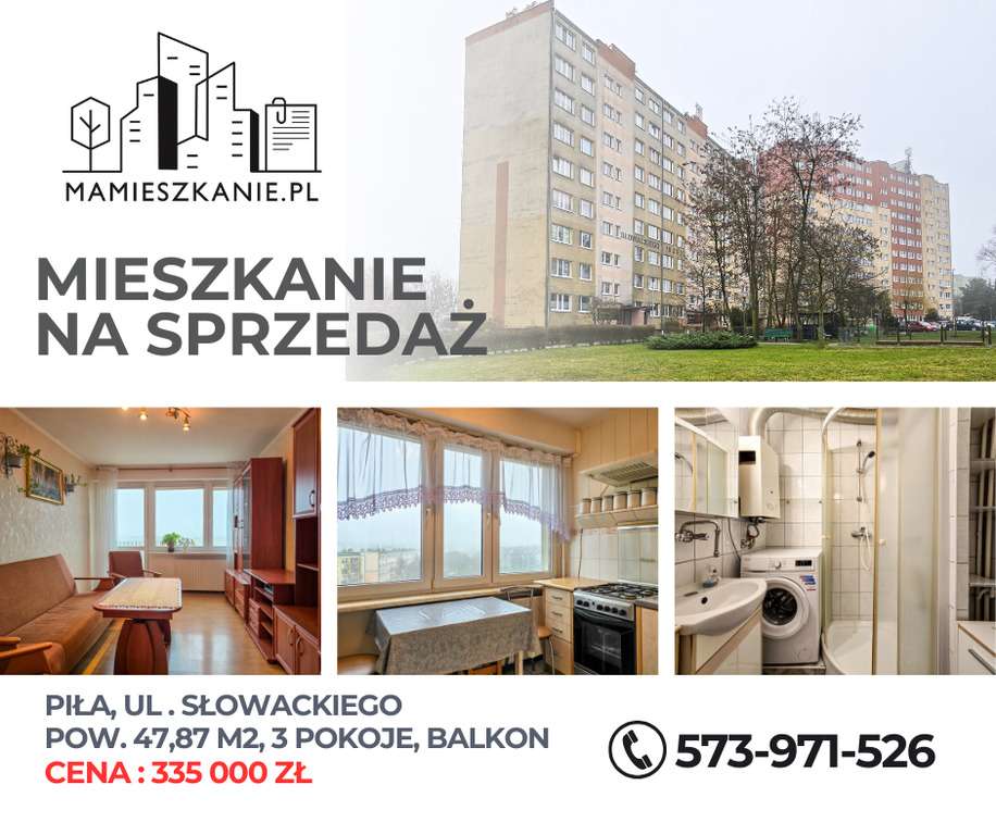 Piła Górne – 3 pokoje, balkon, 47,87 m²-0