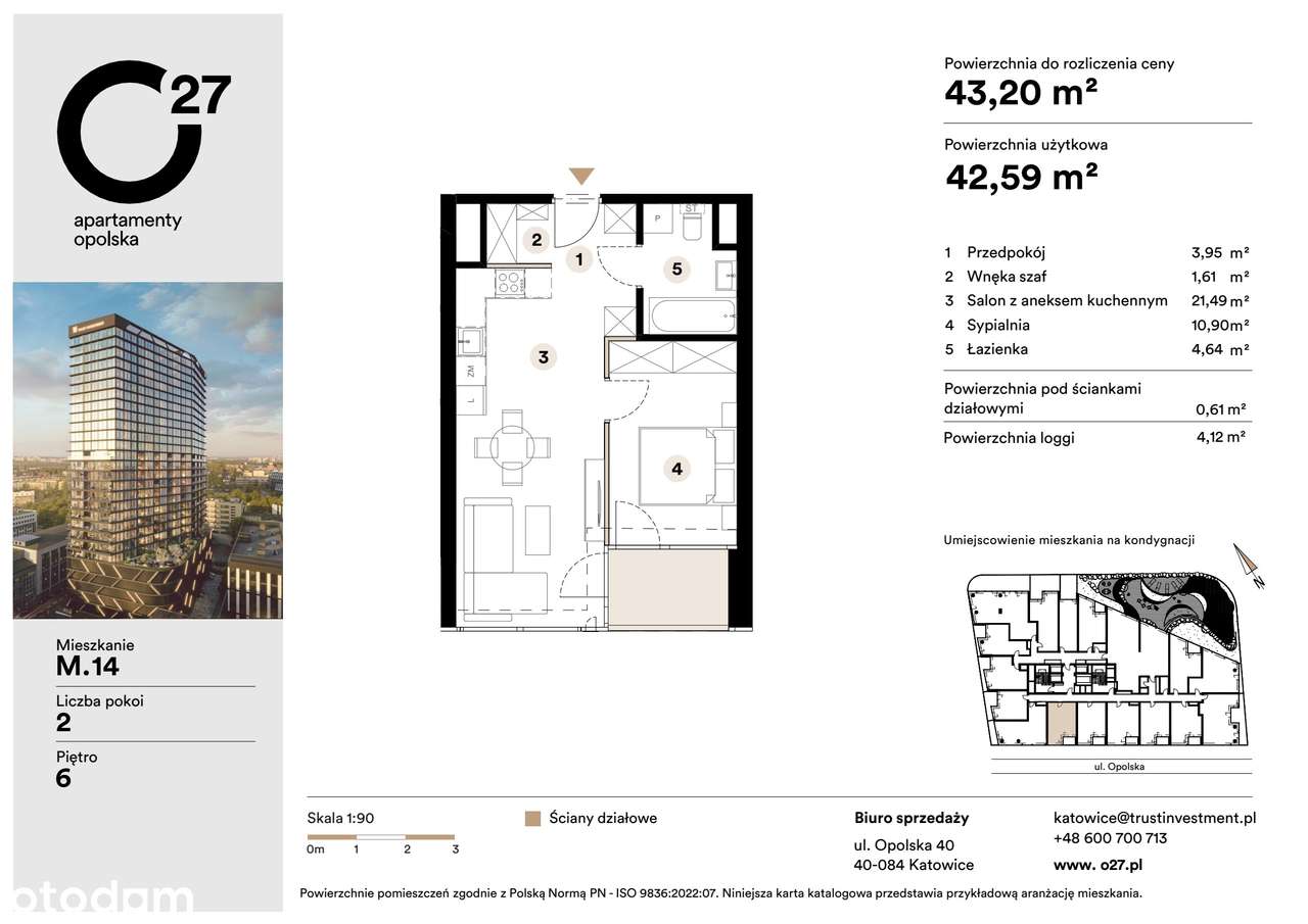 2-pokojowe mieszkanie 42m2 + loggia Bez Prowizji - Pełny obrazek: 2/10