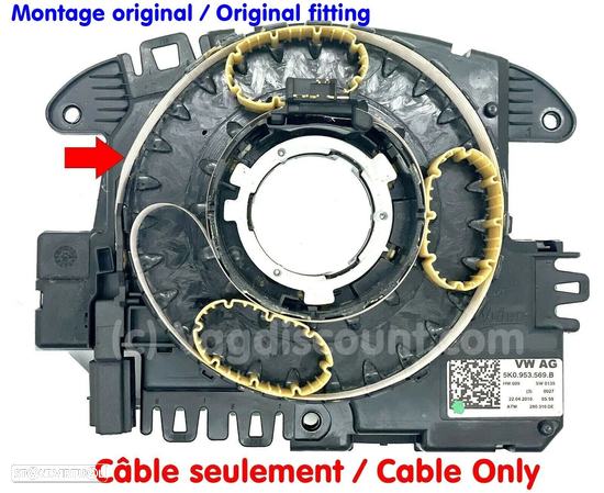 Cabo Anel Airbag Volante Audi VW Seat Skoda - 1