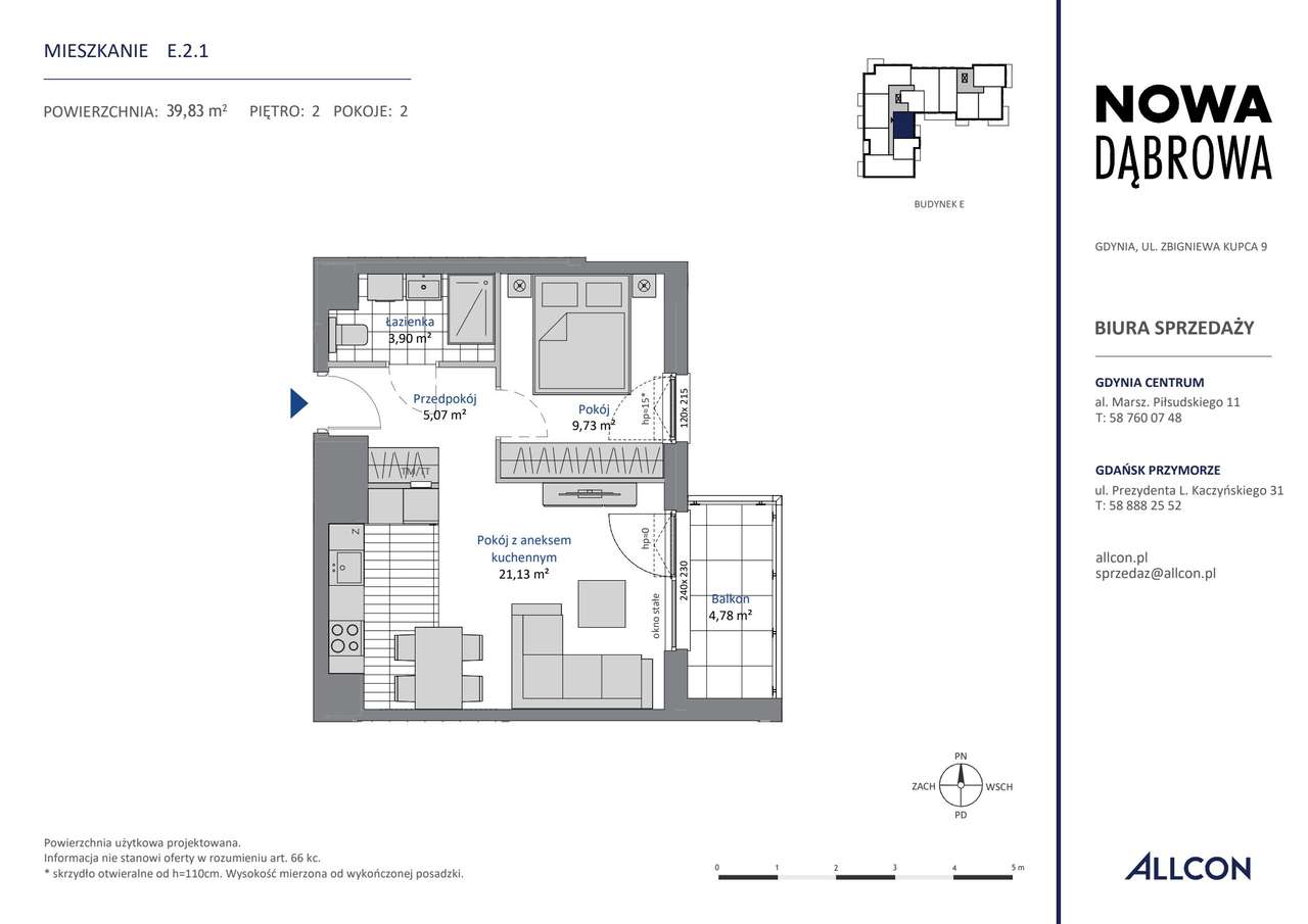 2-pokojowe mieszkanie 39m2 + balkon Bezpośrednio - Pełny obrazek: 2/7