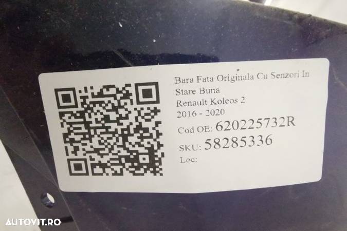 Bara Fata Originala Cu Senzori In Stare Buna Renault Koleos 2 2016 2017 2018 2019 2020 620225732R - 8