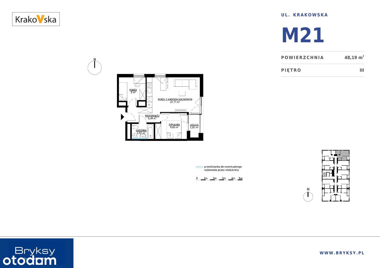 KrakoVska 2 | mieszkanie 3-pok. | M21 - Pełny obrazek: 3/8