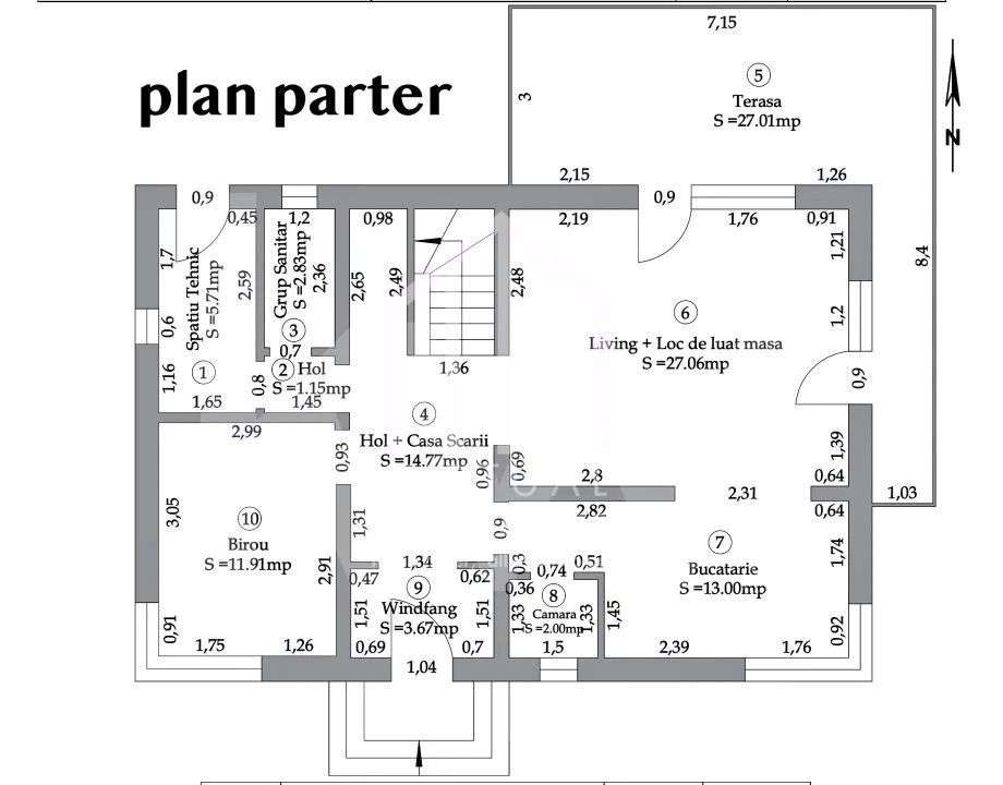 Casa individuala cu 5 camere, 150mp utili+2 terase, 487mp teren-17