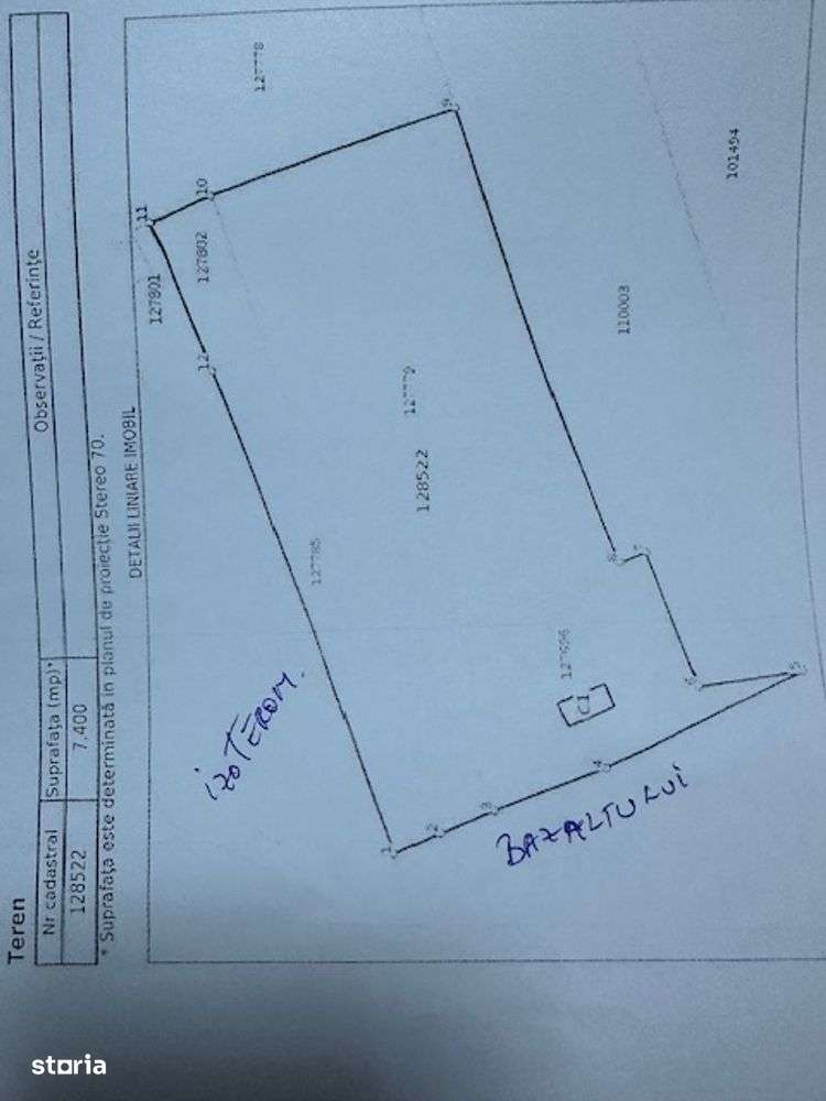 BAZALTULUI teren intravilan - zona industriala 7400mp deschidere mare! - Imagine principală: 1/8