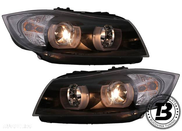 Faruri LED Angel Eyes compatibile cu BMW Seria 3 E90 3D U LED Design - 8