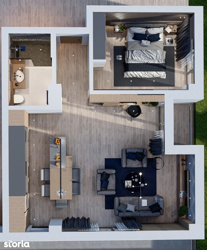 CAMPEADOR: Apartament cu 2 cam, 54 mp utili, cu balcon tip logie, et.3