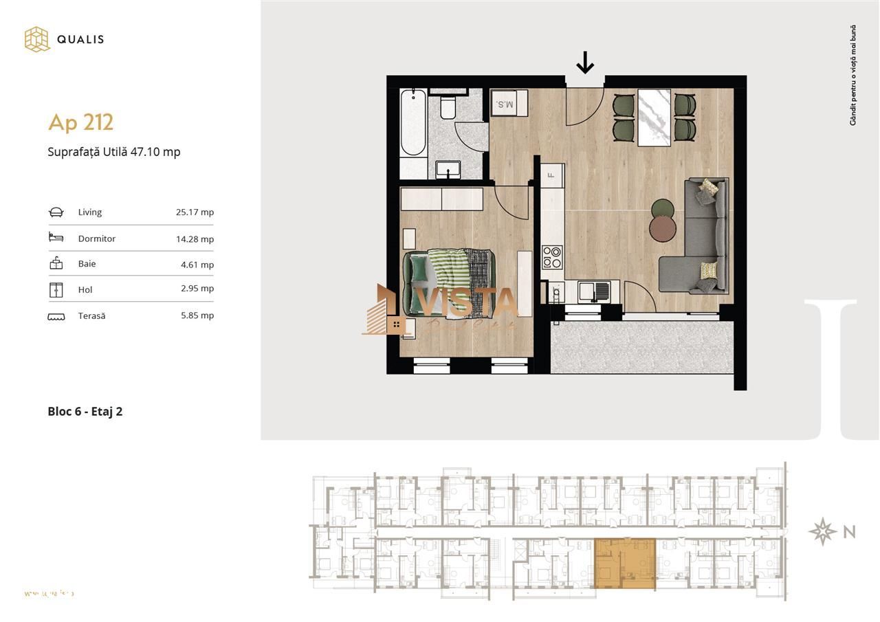 Apartament 2 C tip Studio, Qualis, Tractorul