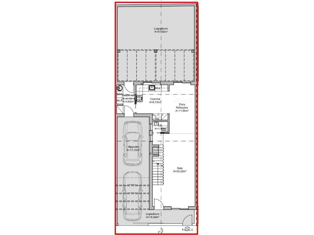 Moradia geminada com logradouro e dois lugares de estacionamento - Grande imagem: 2/4