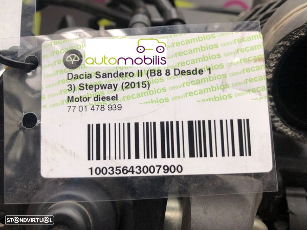 Motor Dacia Sandero II 1.5 DCi 90Cv de 2015 - Ref: K9K612 - NO20319 - 7