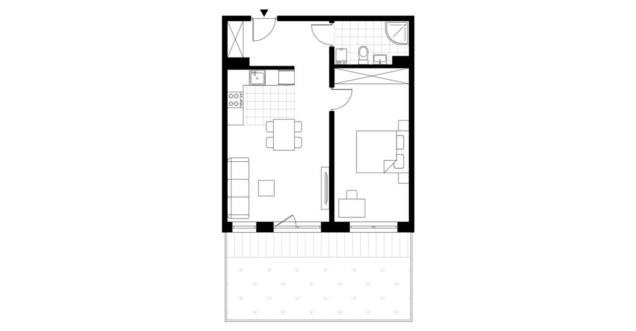 2-pokojowe mieszkanie 49m2 + ogródek - Pełny obrazek: 3/8