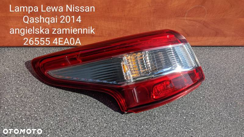Lampa lewa tył Nissan Qashqai 2014 angielska zamiennik 26555 4EA0A - 1