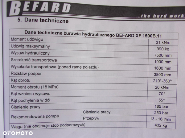 Iveco IVECO Daily 35C15 z HDS XF1500B firmy BEFARD - 16
