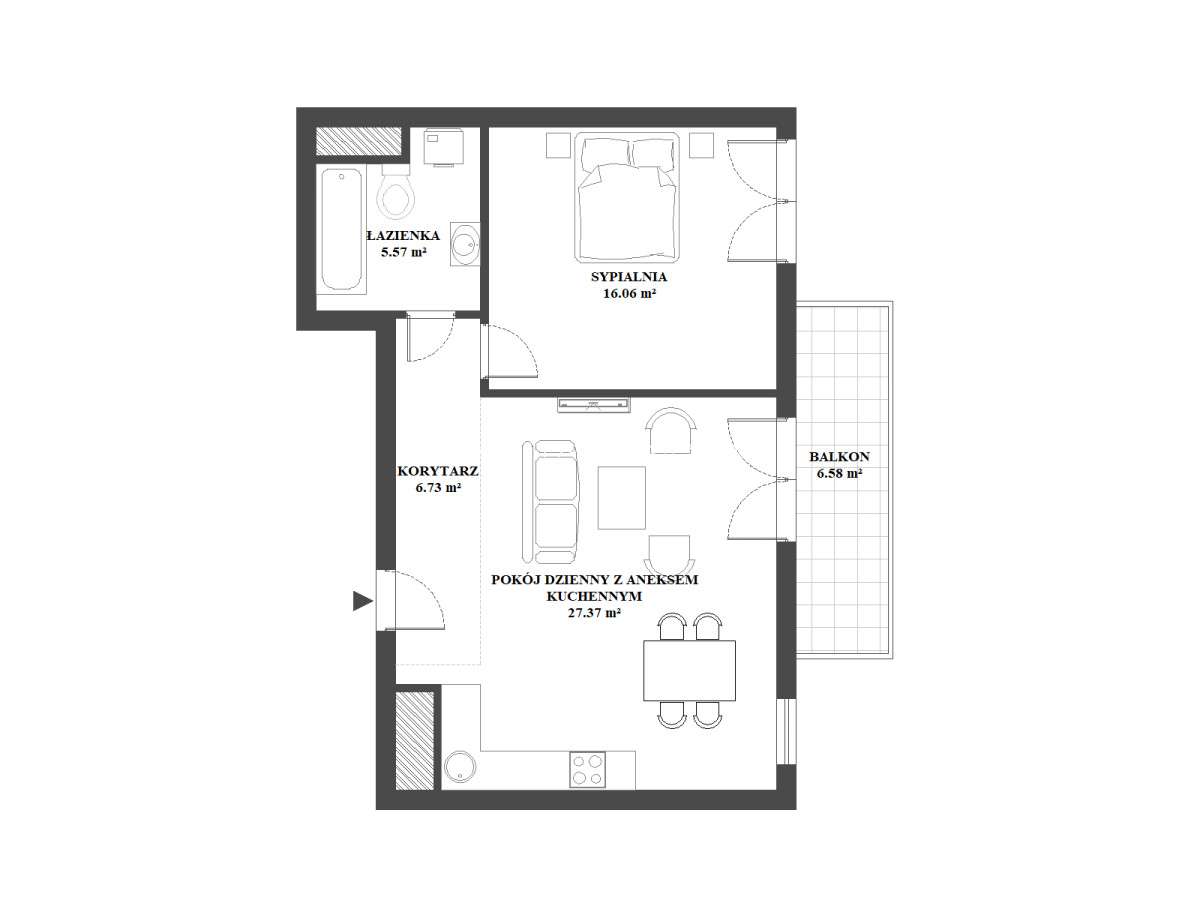 Jasne mieszkanie w Qbiku z widokiem na patio-19