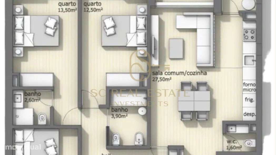 Apartamento T2+1, 2 Suites, Poente, Moreira Maia-9