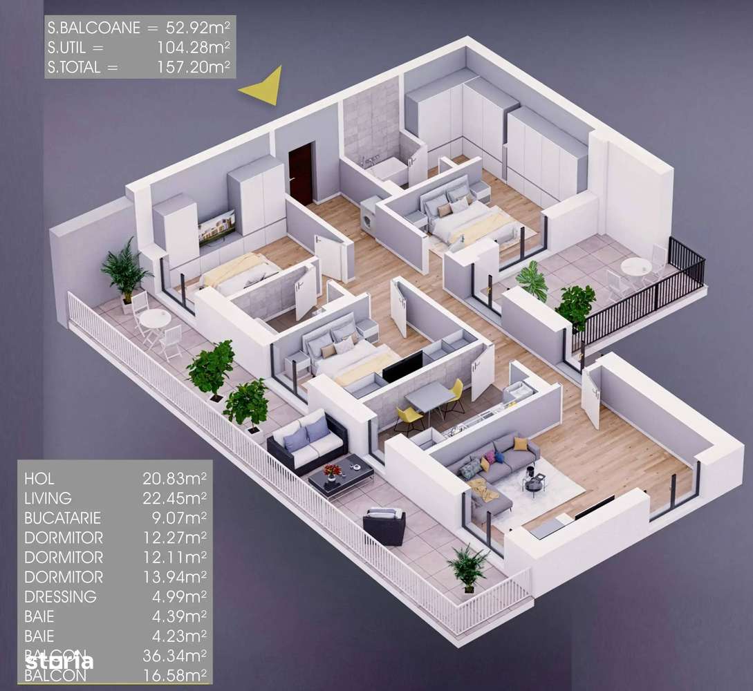 Penthouse |Terasa | Parcare Gratuita | 13 min metrou | 2 lifturi - Imagine principală: 2/4