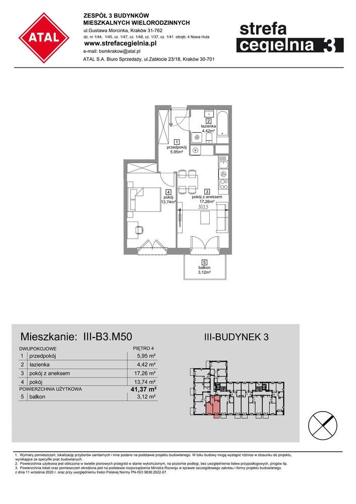 2-pokojowe mieszkanie 41m2 + balkon Bez Prowizji - Pełny obrazek: 2/7