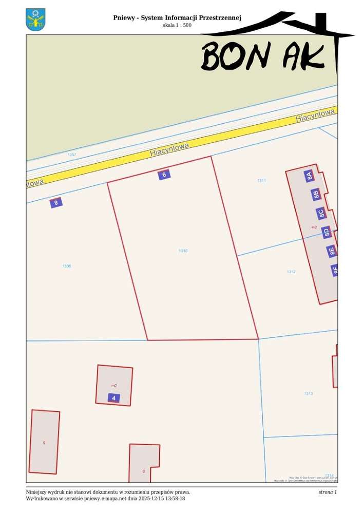 Działka budowlana ul. Hiacyntowa 9-2
