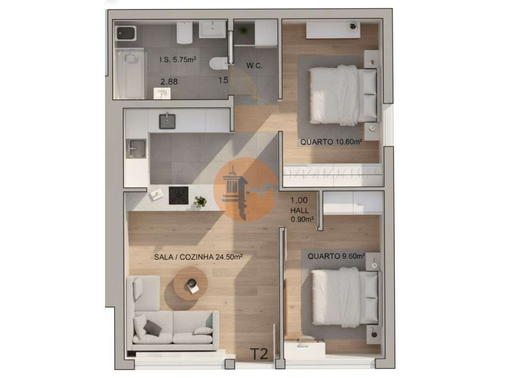 Apartamento T2 com Equipamentos Modernos | 1ª Linha de Praia - Mont... - Grande imagem: 2/4