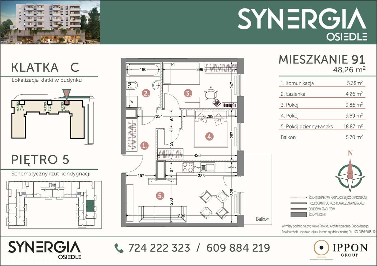 Osiedle Synergia | mieszkanie 3-pok. | 91 - Pełny obrazek: 3/8