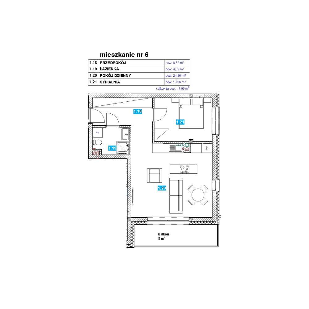2-pokojowe mieszkanie z balkonem i widokiem na góry w Olszówce - Pełny obrazek: 2/8