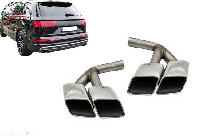 Ornamente toba Audi Q7 4M (2015-2019) SQ7 Design Chrome doar pentru Benzina- livrare gratuita - 16