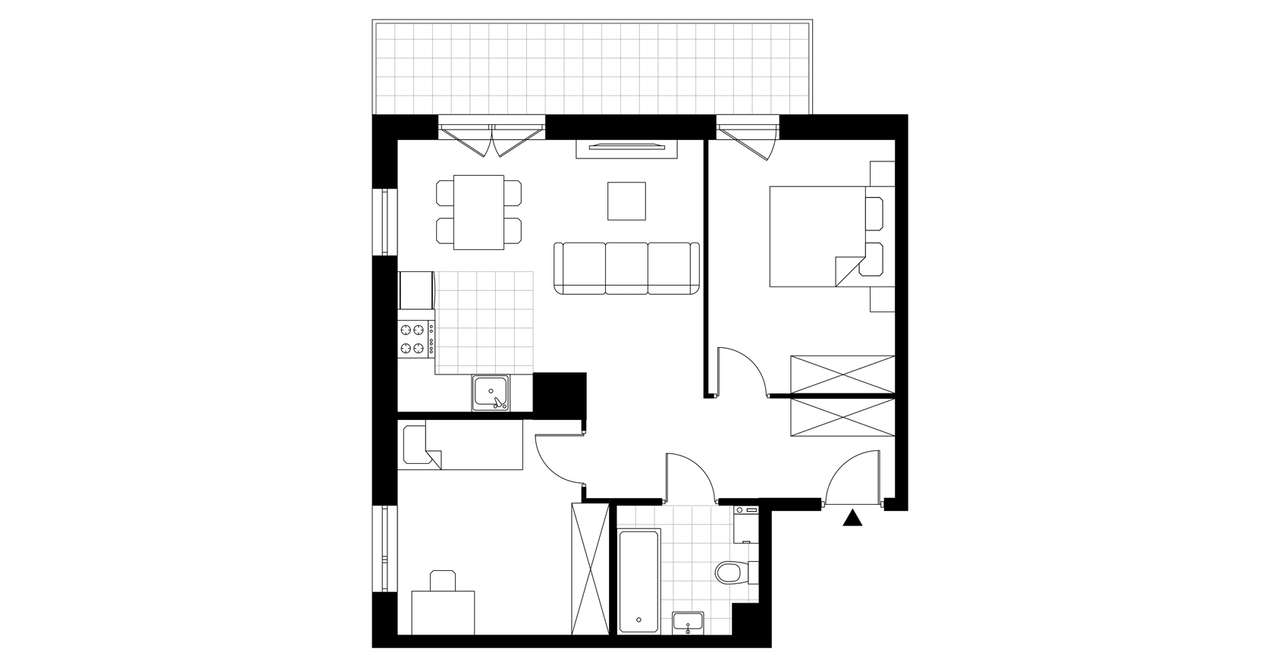 3-pokojowe mieszkanie 57m2 + balkon - Pełny obrazek: 3/8