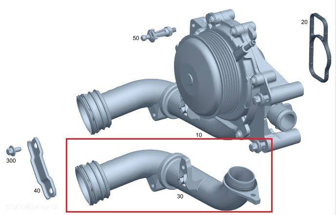 MERCEDES OM651 Przewod pompy wody ORYGINAL - 3