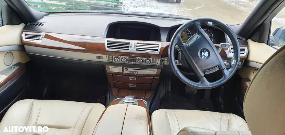 Dezmembrez BMW seria 7 730 d an 2006 motor 3.0 d E65 E66 231 cp interior complet din piele scaun scaune fata bancheta spate plafon interior palasolar furtun intercooler carcasa filtru aer debitmetru aer turbo turbina turbosuflanta dezmembrari piese auto - 1