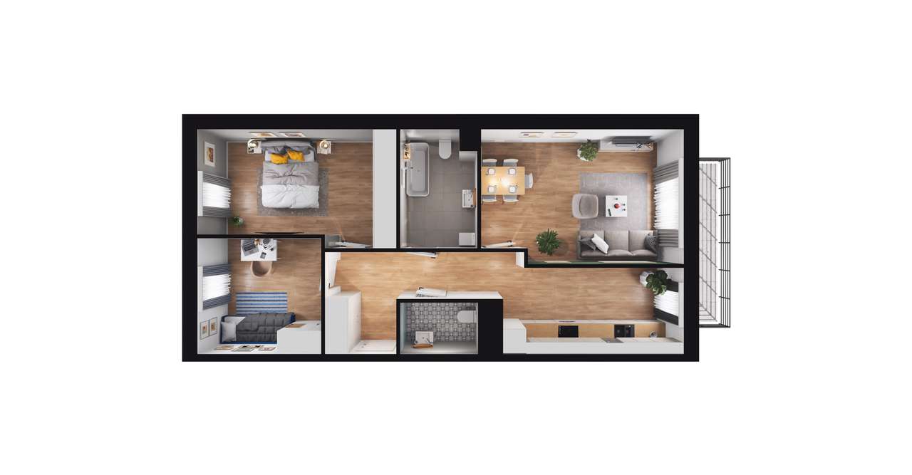 3-pokojowe mieszkanie 69m2 + balkon Bez Prowizji - Pełny obrazek: 2/8