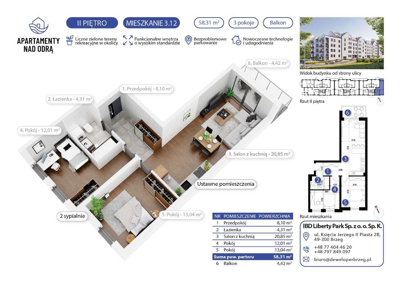 Mieszkania o powierzchni 57,67 m2 (GOTOWE) - Pełny obrazek: 2/7