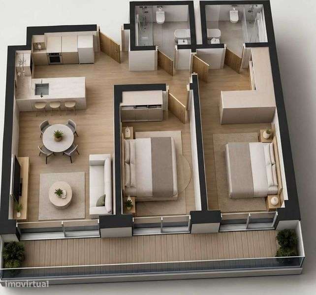 Apartamento T2 Novo para venda-6