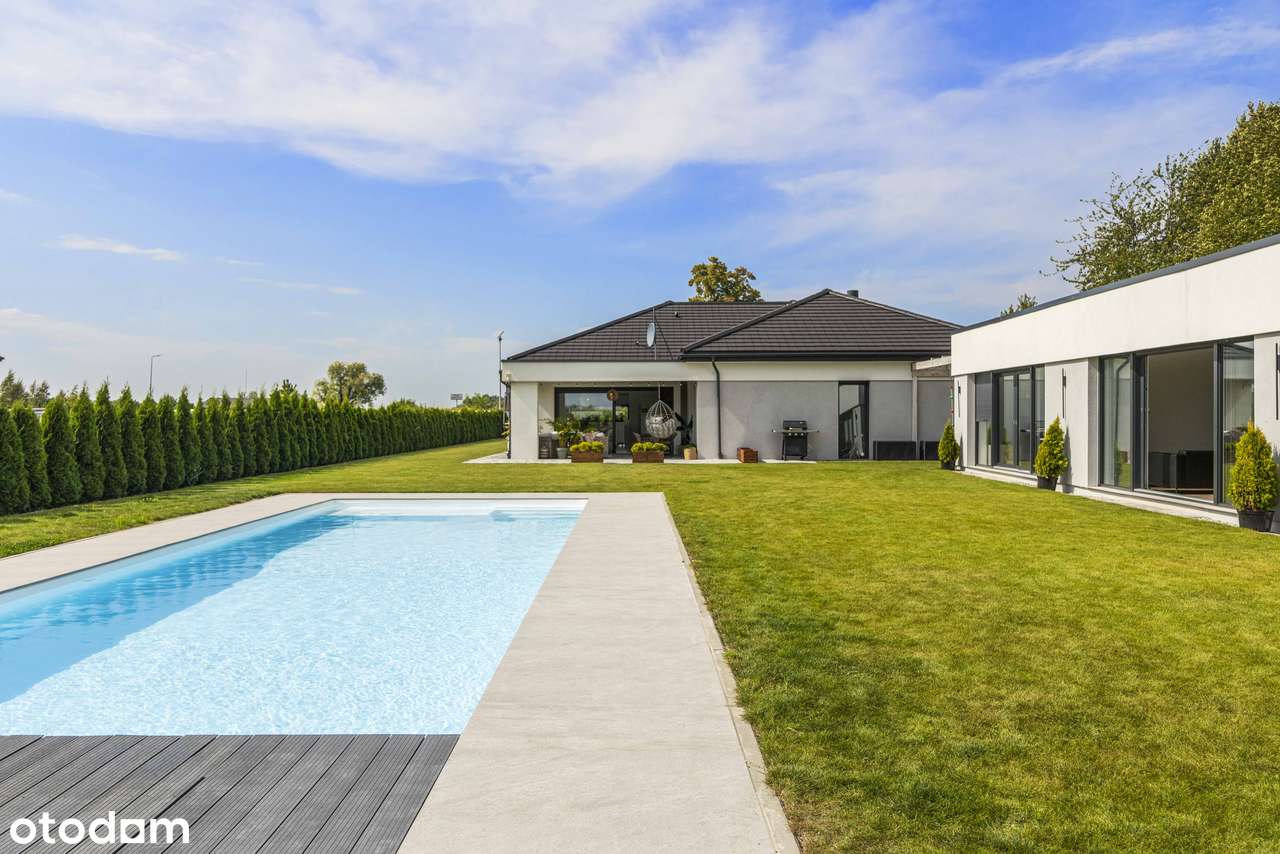 Nowoczesny dom parterowy z basenem | Duża działka | 5 min Wrocław-0