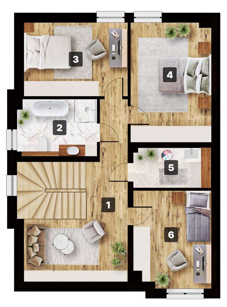 KOMFORT+, typ II – nowoczesny dom z dużą działką | 4 pokoje| Garaż - Pełny obrazek: 4/17