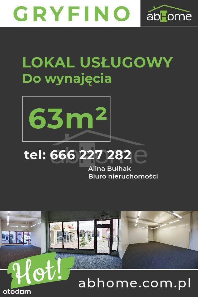 Gryfino: lokal 63 m2 w ciągu handlowo-usługowym