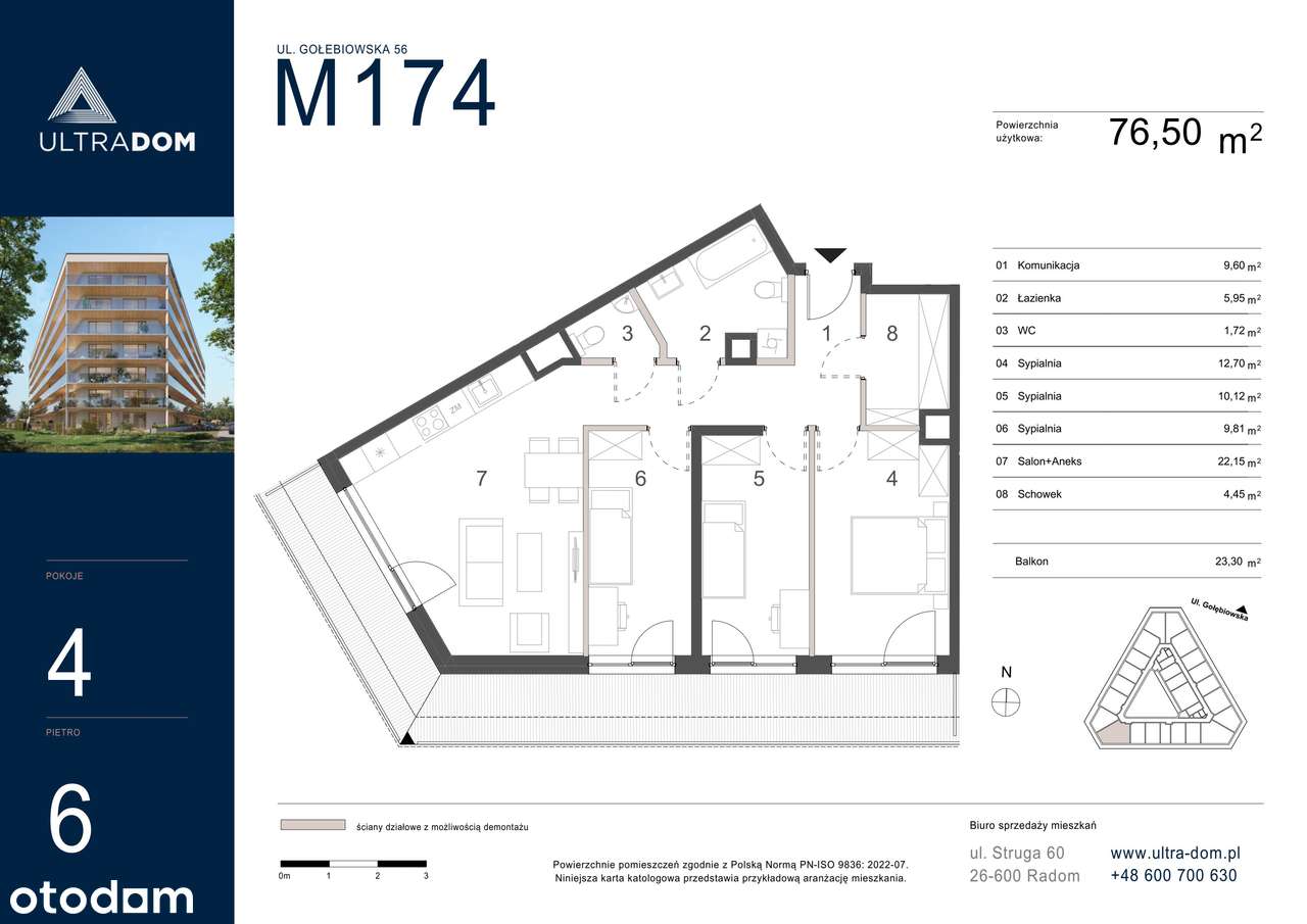 Ultradom | mieszkanie 4-pok. | M174 - Pełny obrazek: 3/10